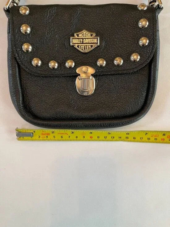 HARLEY-DAVIDSON | Black Studded Leather Crossbody Bag-EUC - Picture 7 of 9
